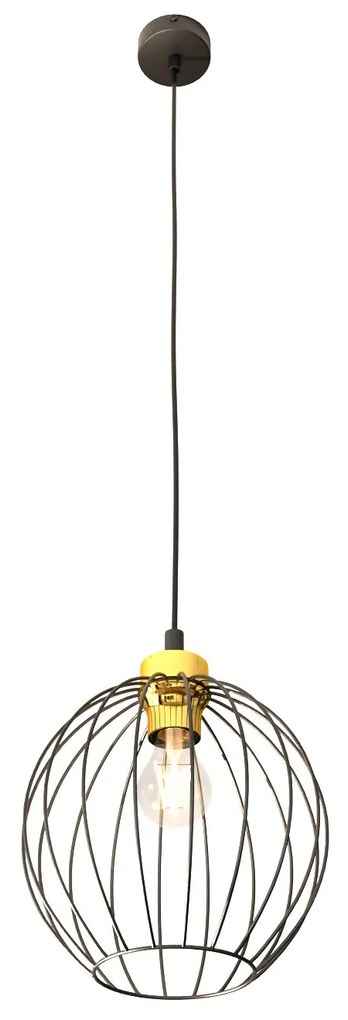 Sospensione Minimal Industrial Nando 1 Luce Nera E Oro