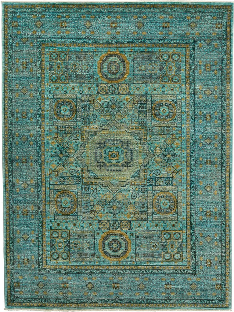 Mamluk Tappeto orientale 150 x 200 Turchese (Pakistan) Annodato A Mano