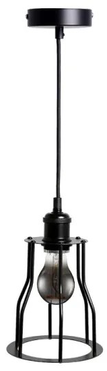Lampadario a sospensione con filo 1xE27/60W/230V diametro 15 cm nero