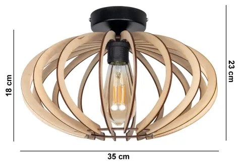 Lampadario a plafone EARTH 1xE27/60W/230V nero/beige