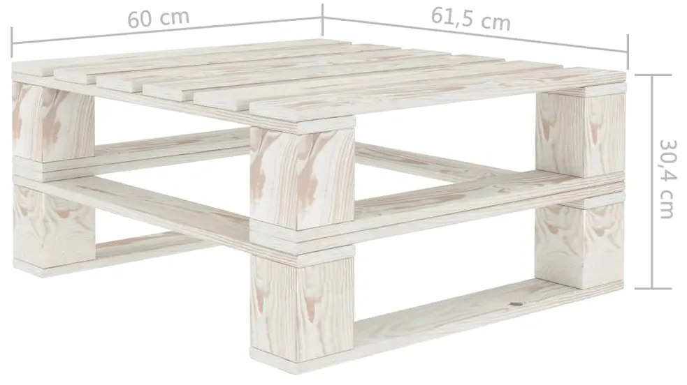 Tavoli da Giardino in Pallet 2 pz Bianchi in Legno