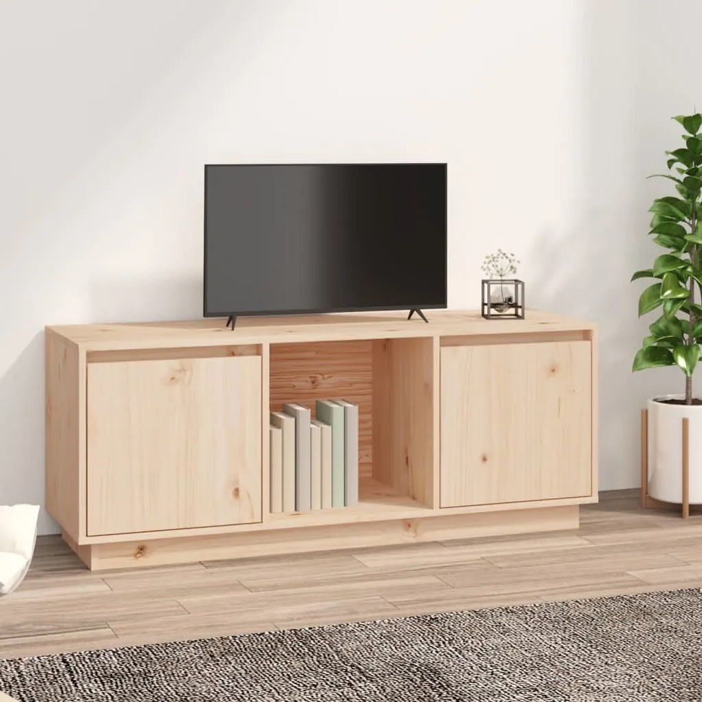 Mobile Porta Tv 110,5x35x44 Cm İn Legno Massello Di Pino /