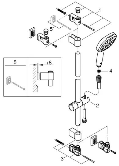 GROHE 26932001 - Set doccia VITALIO COMFORT 110 900 mm cromo lucido
