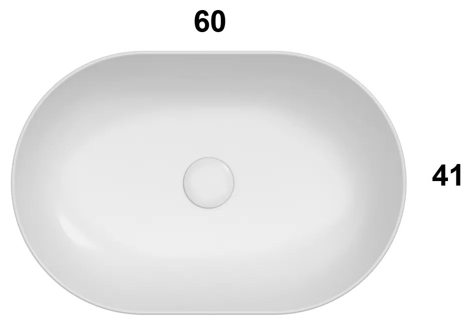 Globo T-edge Lavabo 60x41 da Appoggio in ceramica bianco lucido