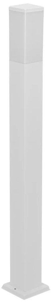 Paletto da Giardino 100cm Acciaio Inox BIANCO Squadrato IP54 Base E27