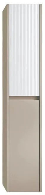 Colonna per mobile bagno Niwa 2 ante P 27 x L 30 x H 160 cm laccato opaco sabbia con vetro bianco cannettato