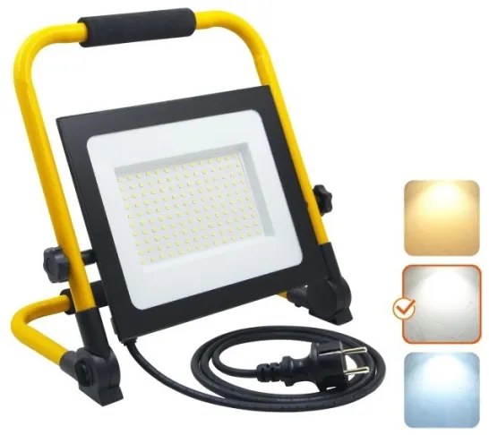 Riflettore LED portatile TIGRA LED/100W/4000K IP54 nero/giallo