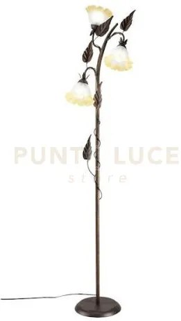 Piantana tristano marrone 3 luci attacco e14 48x172cm in metallo e ...