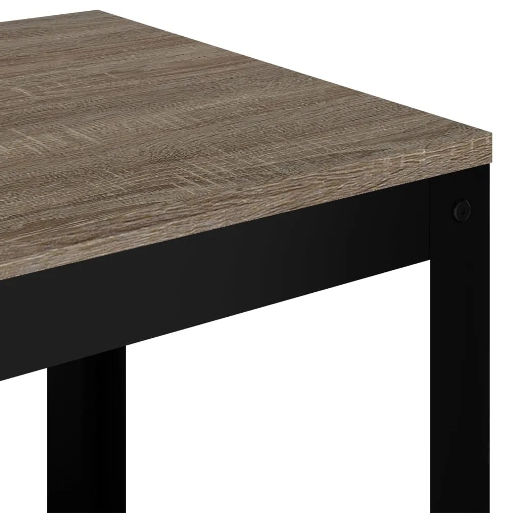 Tavolino grigio e nero 40x40x45 cm mdf e ferro