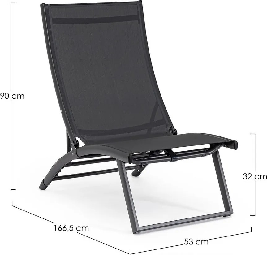 Sdraio da giardino color antracite in metallo regolabile/pieghevole Taylor – Bizzotto