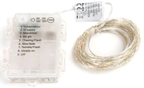 Aigostar - Catena a LED da esterno 50xLED/8 funzioni 3xAA 5,3m IP44 multicolore