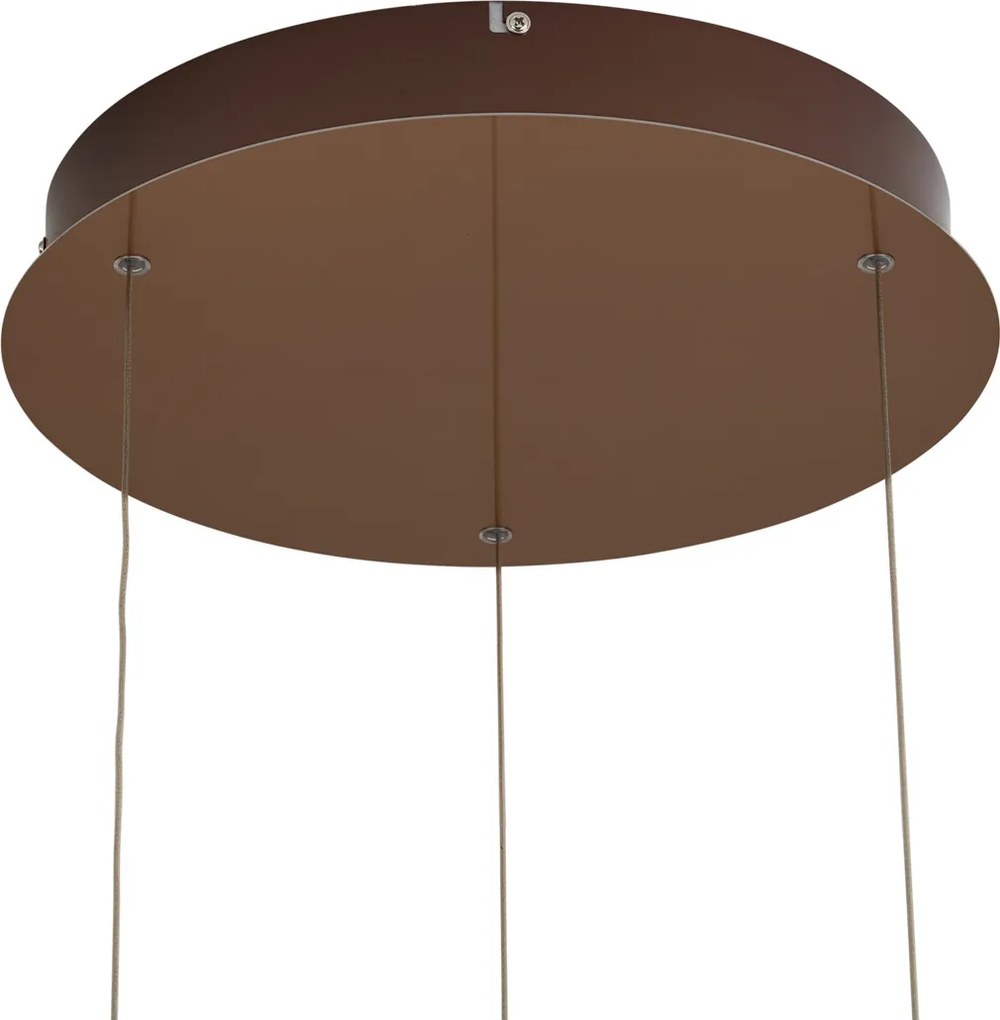 Lampada a sospensione di design oro rosa con vetro ambrato, LED integrato, dimmerabile a 3 fasi, 3 luci Easylift - Fiera