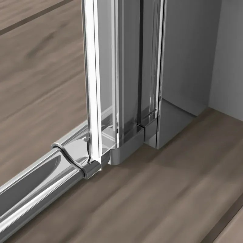 Porta doccia a soffietto per nicchia 75 cm in vetro temperato trasparente con profili cromo Neos