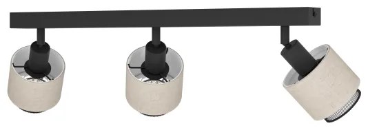 Eglo 43658 - Applique ROSLEY 3xE14/40W/230V nero/beige