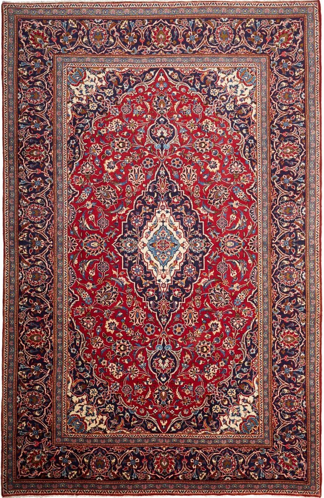 Kashan Tappeto 200 x 300 Rosso (Iran) Annodato A Mano