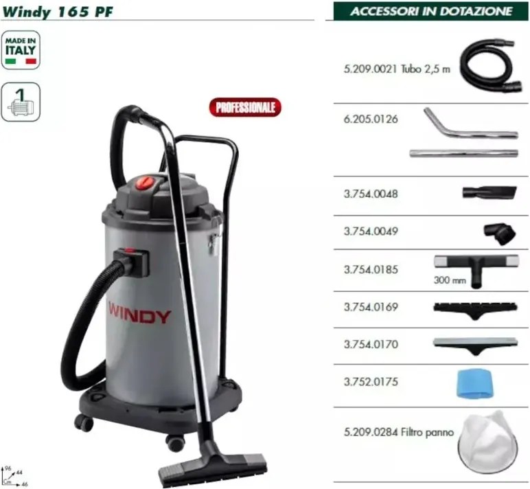 Aspirapolvere-Aspiraliquidi Lavor Windy 165pf Professionale - Promo-
