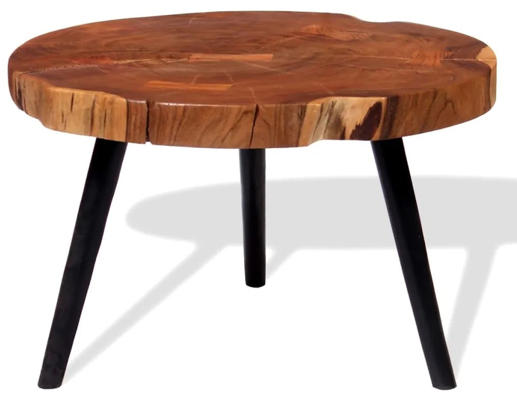 Tavolino Da Salotto A Tronco İn Legno Di Acacia (55-60)x40 Cm /