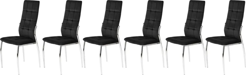 Set di 6 sedie K416 in velluto nero