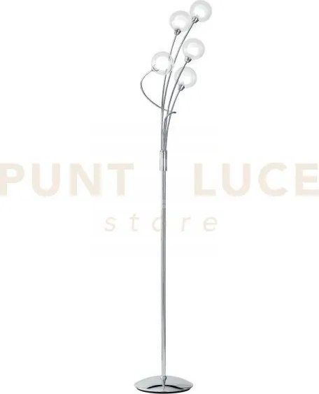 Piantana blog cromo 5 luci attacco g9 36x150cm diffusore sferico do...