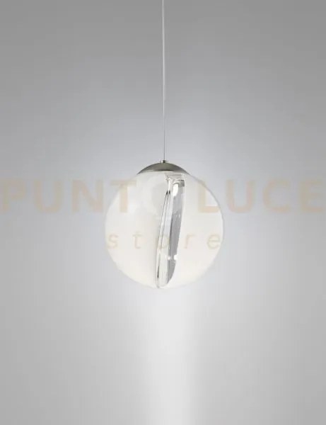 Poc sospensione 25 cristallo bianco acciaio satinato 1 luce attacco g9