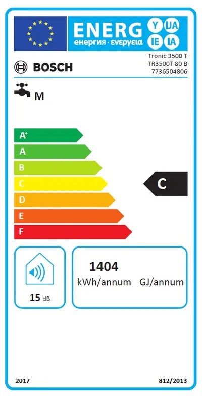 Scaldabagno elettrico ad accumulo BOSCH TRONIC 3500T 80L 2 KW classe energetica C
