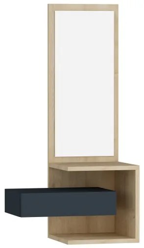 Specchio da parete con mensola STELLA 90x49 cm marrone/antracite