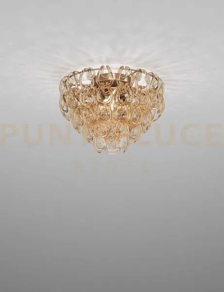 Giogali lampadadario a soffitto 40 cristallo ambra e bronzo opaco 2...
