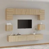 Set Mobili Porta TV 8pz Rovere Sonoma in Legno Multistrato 3114416