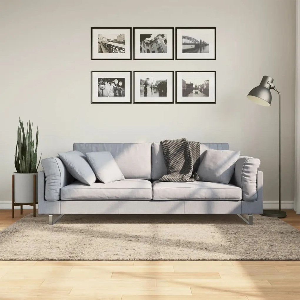Tappeto A Pelo Lucido Lungo Istan Effetto Beige 140x200 Cm /