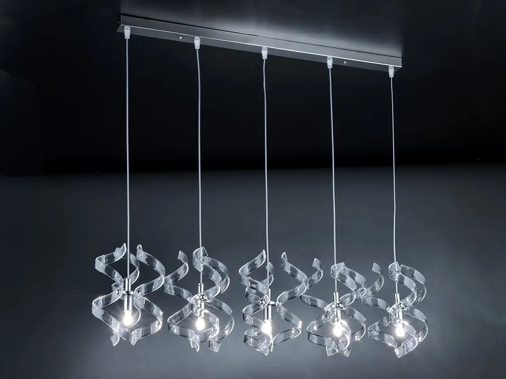 Sospensione 5 luci  - cromo -   206.505 Collezione  Astro - Metal Lux Trasparente