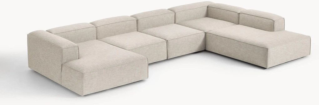 Divano ampio componibile in misto lino Lennon