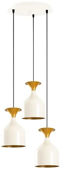 Lampadario a cavo SIVANI 3xE27/40W/230V bianco/rame