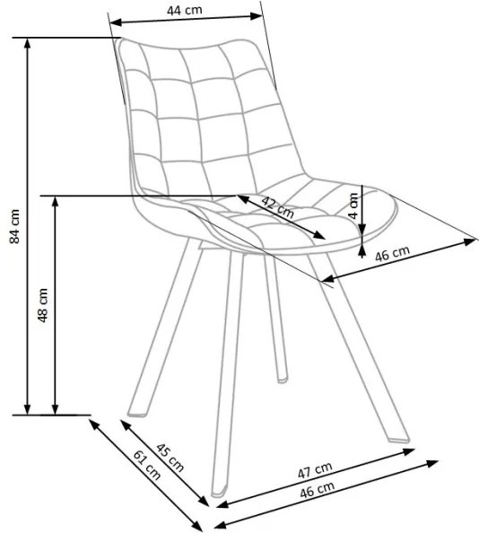 Sedia da pranzo COMORO, 1 pezzo, turchese