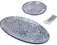 Set sushi 3 pezzi con decori blu Sushiko