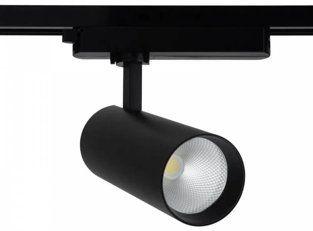 Faro LED 30W Monofase Nero, 38°/60°, 130lm/W, CRI92, no Flickering Colore Bianco Naturale 4.000K