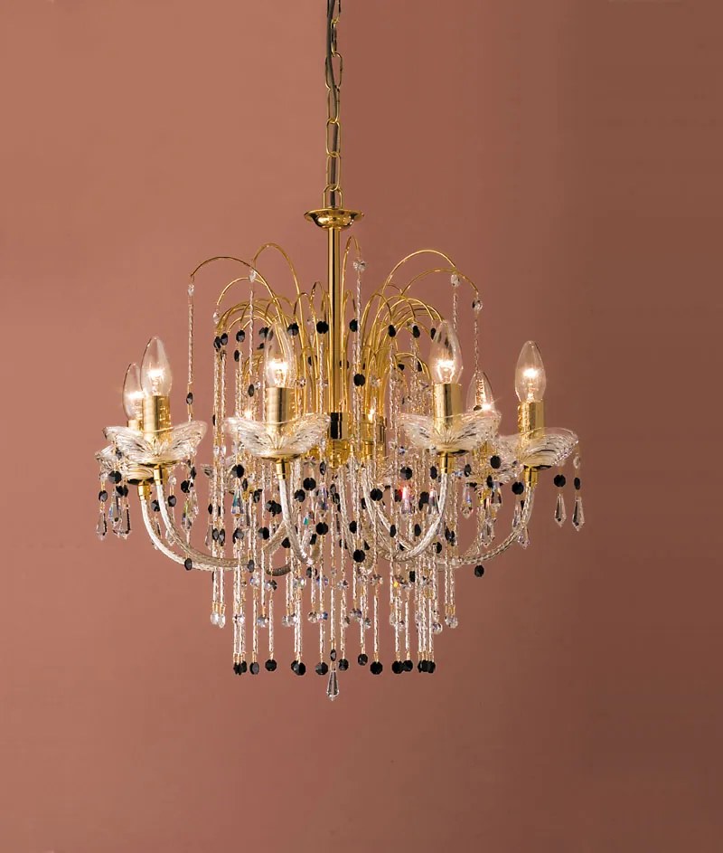 8-light chandelier - 413/8 - Royal Crystal - Arredoluce Oro 24 kt