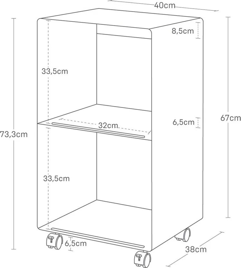 Carrello portaoggetti bianco in metallo 40x73x38 cm Tower – YAMAZAKI