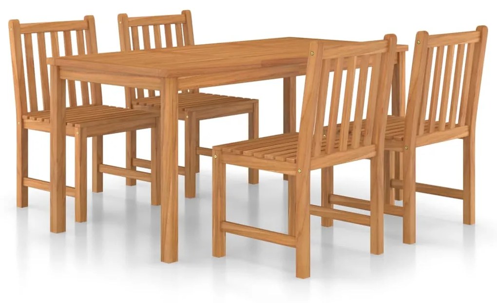 Set da pranzo per esterni 5 pz in legno massello di teak