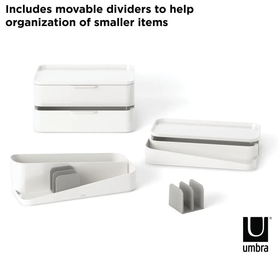 Organizer da bagno in plastica bianca per cosmetici Glam - Umbra