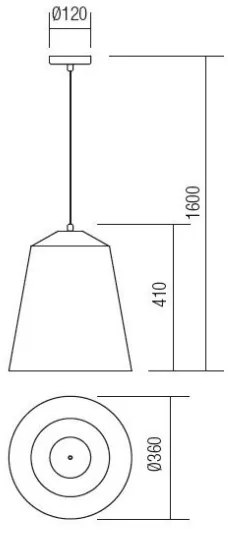 Redo 01-1104 - Lampadario a sospensione con filo AYLA 1xE27/42W/230V diametro 36 cm oro