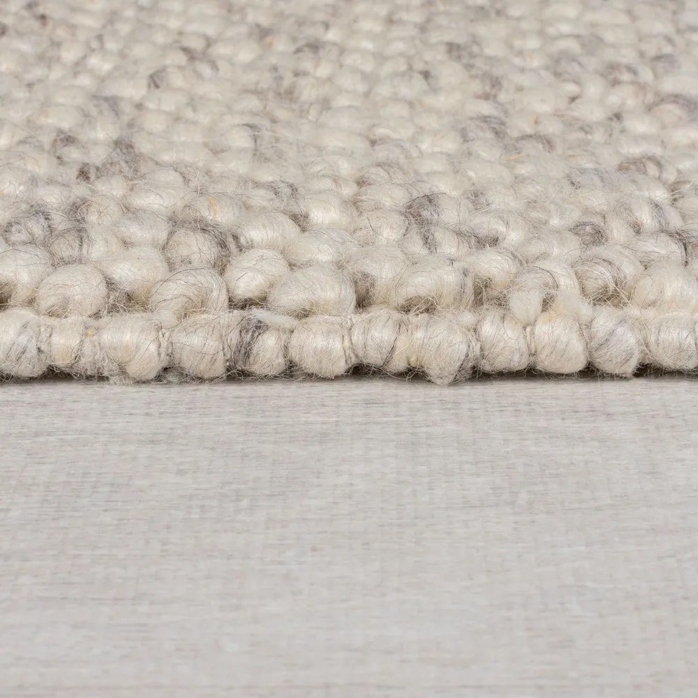 Tappeto crema tessuto a mano con lana 160x230 cm Minerals Border - Flair Rugs