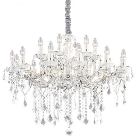 Florian lampadario a sospensione in vetro e cristallo molato cromo ...