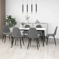 Sedie da Pranzo 6 pz Grigio Chiaro in Velluto 3082881