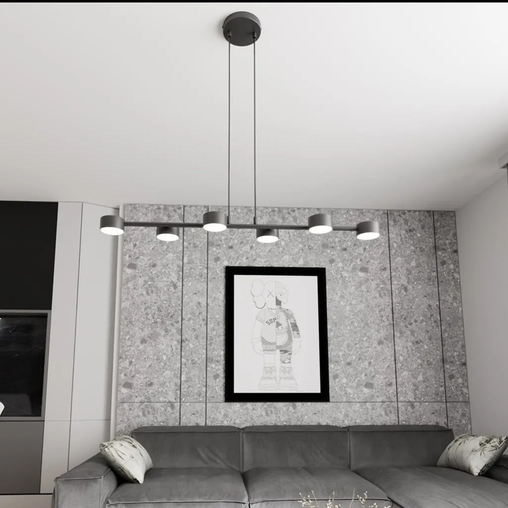 Lampadario a sospensione MEGARA 6 Nero 6xGX53