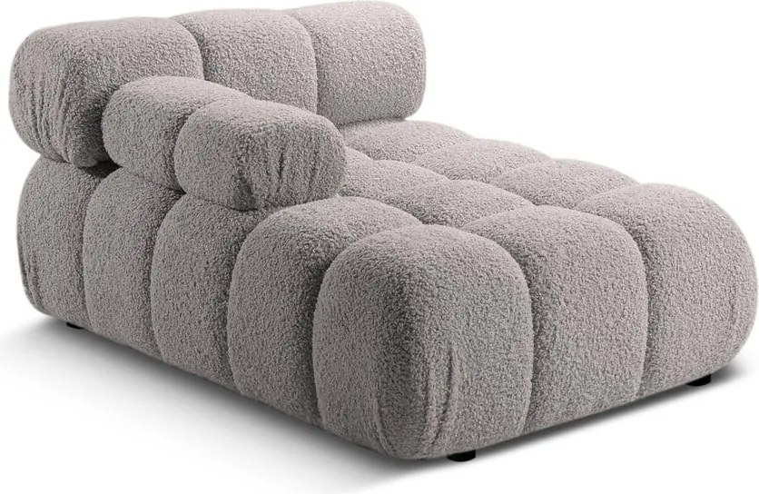 Modulo divano grigio chiaro in tessuto bouclé (angolo sinistro) Bellis - Micadoni Home