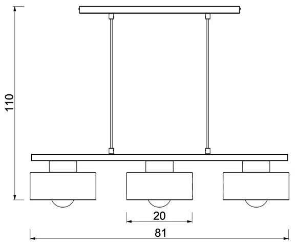 Lampadario a sospensione con filo MARTI 3xE27/15W/230V bianco/cromo