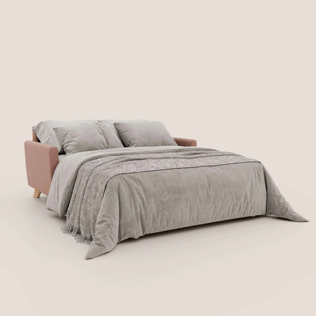 Francy divano letto matrimoniale con poggiatesta regolabili in tessuto impermeabile e smacchiabile T17 rosa