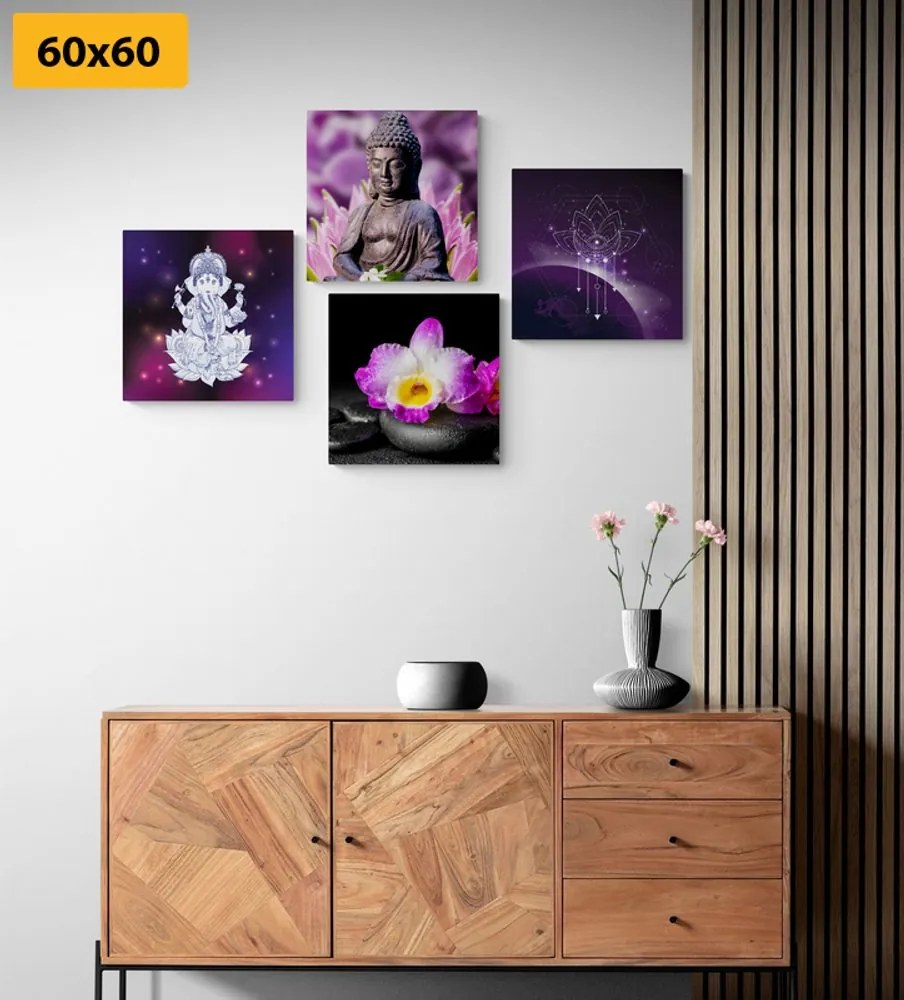 Set di quadri – Feng Shui in viola