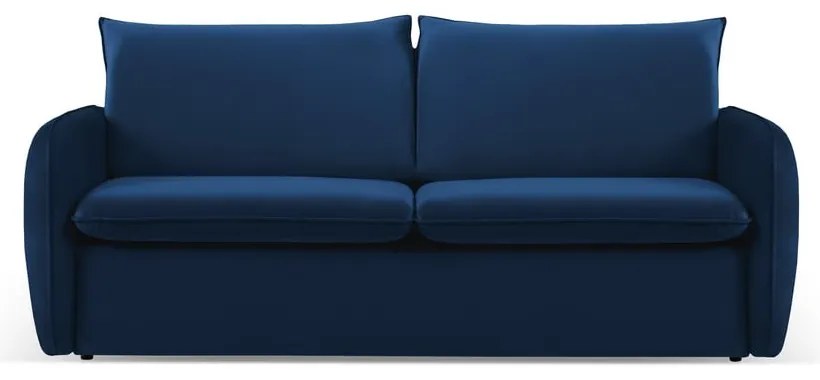 Divano letto in velluto blu scuro 214 cm Vienna - Cosmopolitan Design