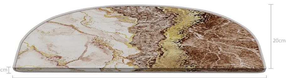 Gradini per scale in colore marrone chiaro-crema in set da 16 pezzi 20x65 cm Golden Marble - Vitaus